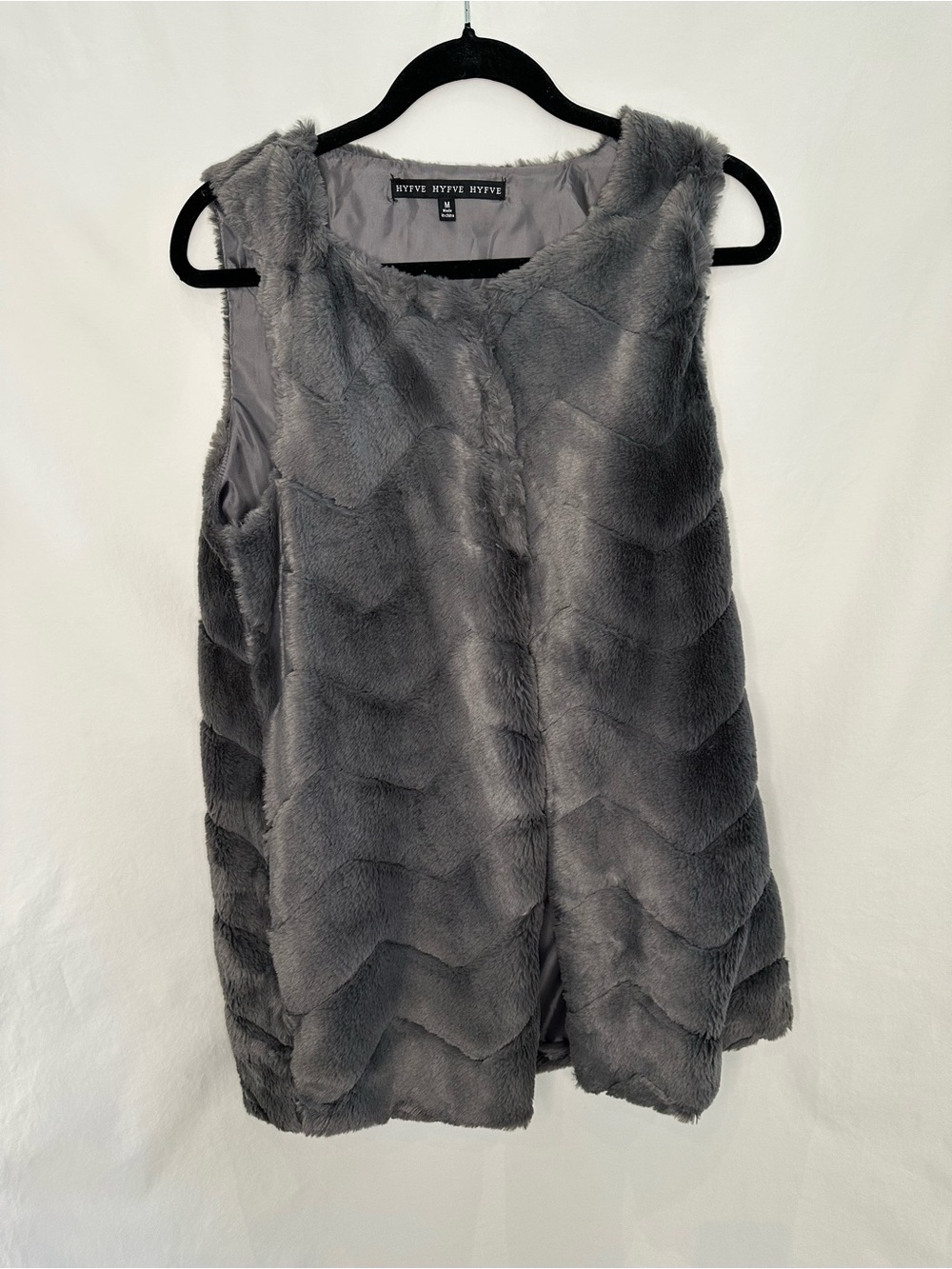 HYFVE Gray Faux Fur Sleeveless Tunic Vest